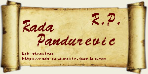 Rada Pandurević vizit kartica